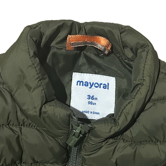 BUNDLE 2 Puffer Vests for Toddler Boy size 3T Olive Green and Navy/Yellow Zip Up - Picture 4 of 11